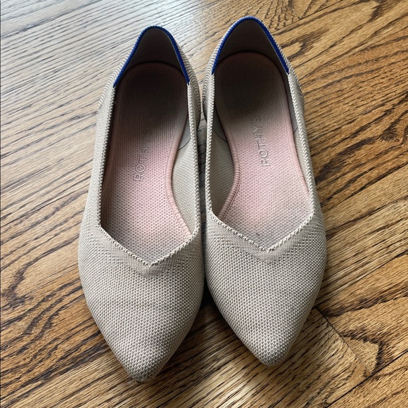 Rothy's Shoes - Rothy's Beige and Blue Pointed Flats